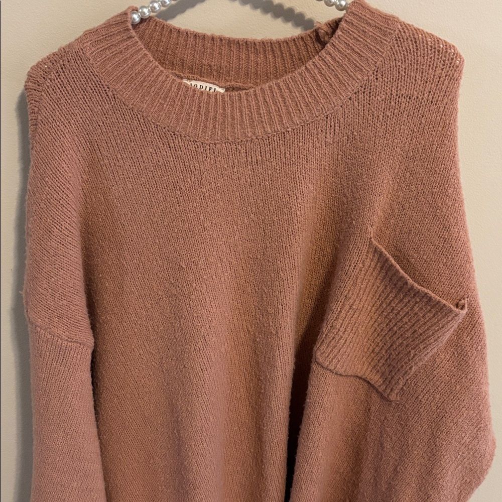 Jodifl Oversized Knit Sweater Brown 2X Plus Size Cozy Pullover - Picture 2 of 6